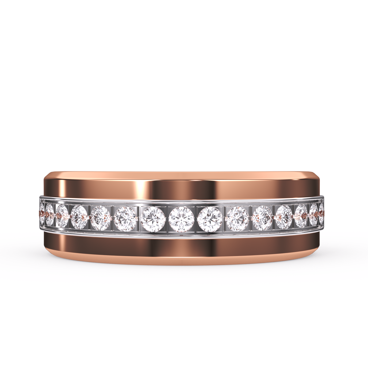 Minimalist Colorless Diamond Wedding Band